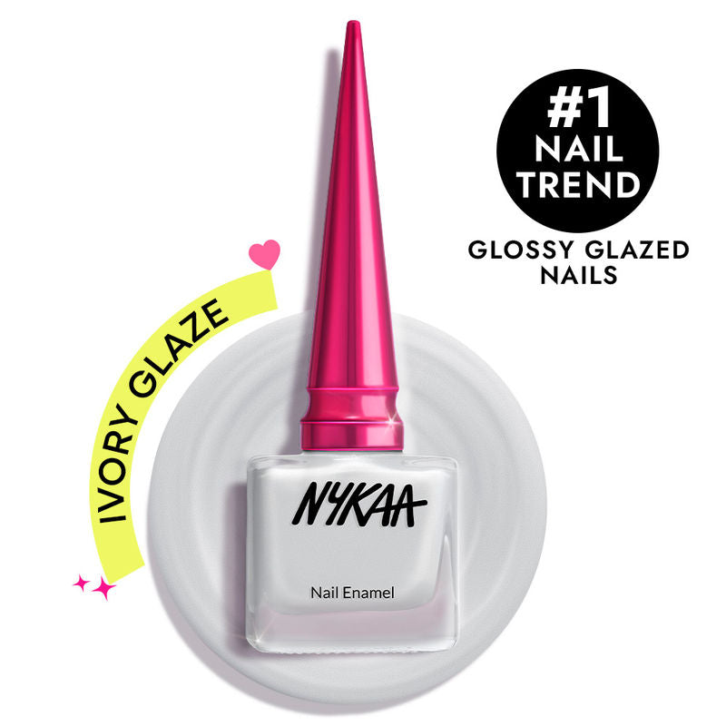 Nykaa Glazed Nail Enamel - Ivory Glaze 489|9 ml|MRP 249
