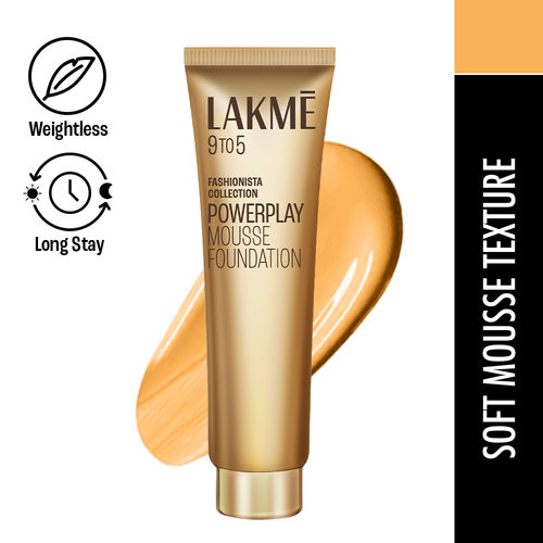 Lakme 9 to 5 Powerplay Mousse Lightweight Foundation � Beige Caramel|25 gms|MRP 750