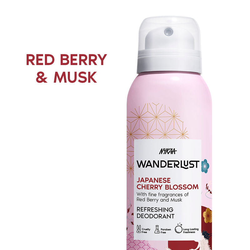 Nykaa Wanderlust Japanese Cherry Blossom Deodorant Spray for Women|150 ml|MRP 279