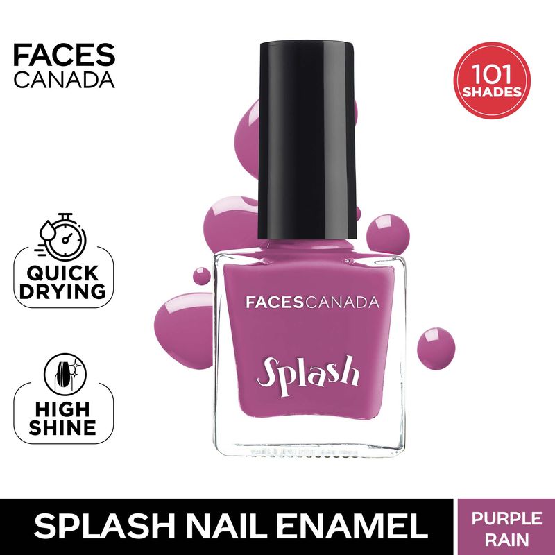Faces Canada Splash Nail Enamel � 19 Purple Rain|8 ml|MRP 129