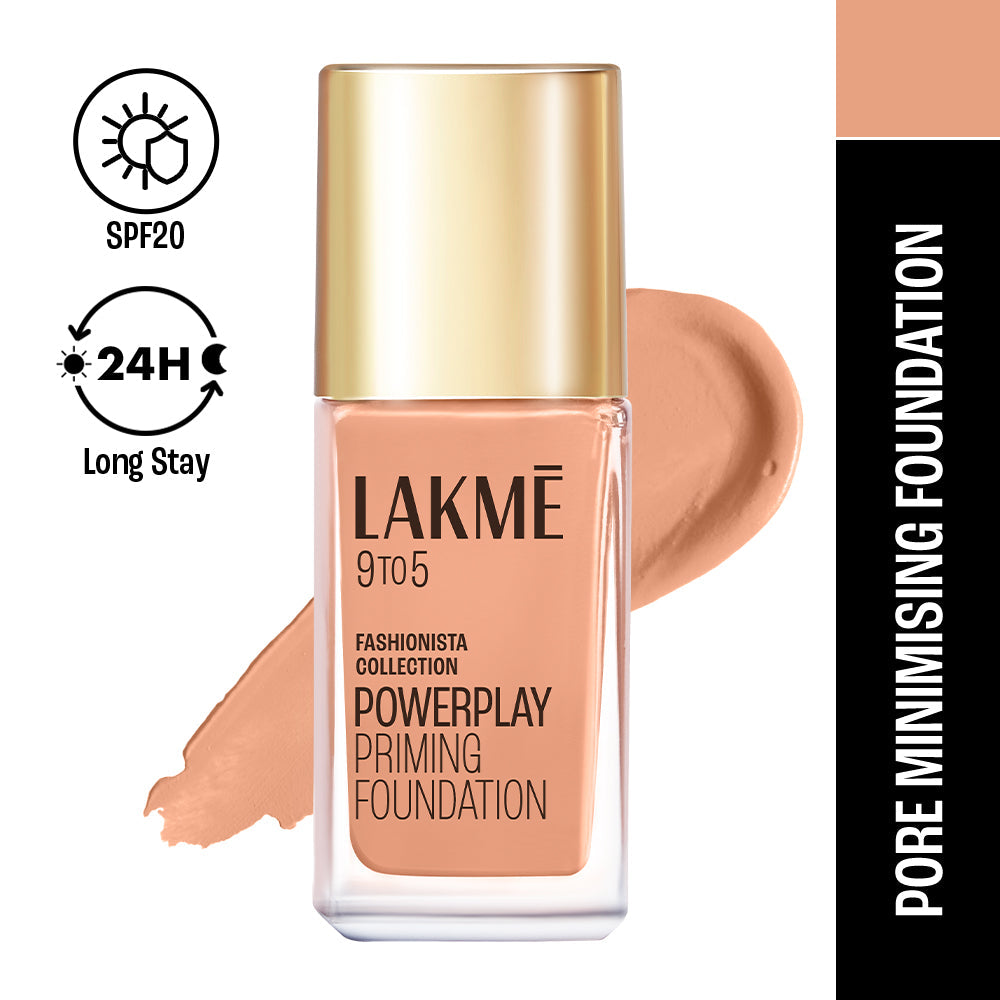 Lakm� 9to5 Powerplay Priming Liquid Foundation � C140 Cool Rose|25 ml|MRP 699