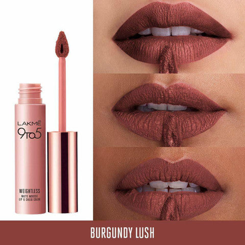Lakme 9 to 5 Double Duty Matte Lipstick � Burgundy Lush|9 gms|MRP 775
