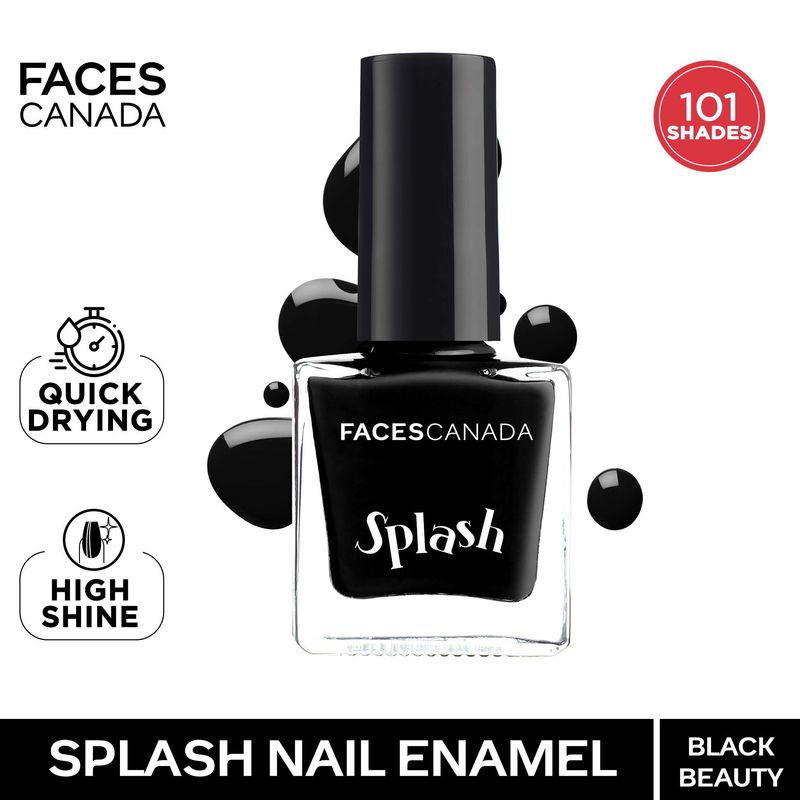 Faces Canada Splash Nail Enamel � 15 Black Beauty|8 ml|MRP 129