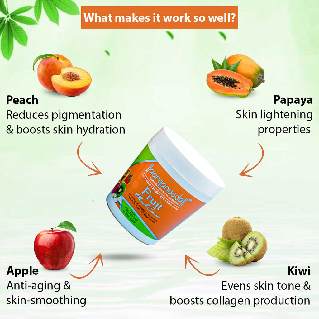 Aryanveda Fruit Bleach Cream For All Skin Types |250 gms|MRP 270