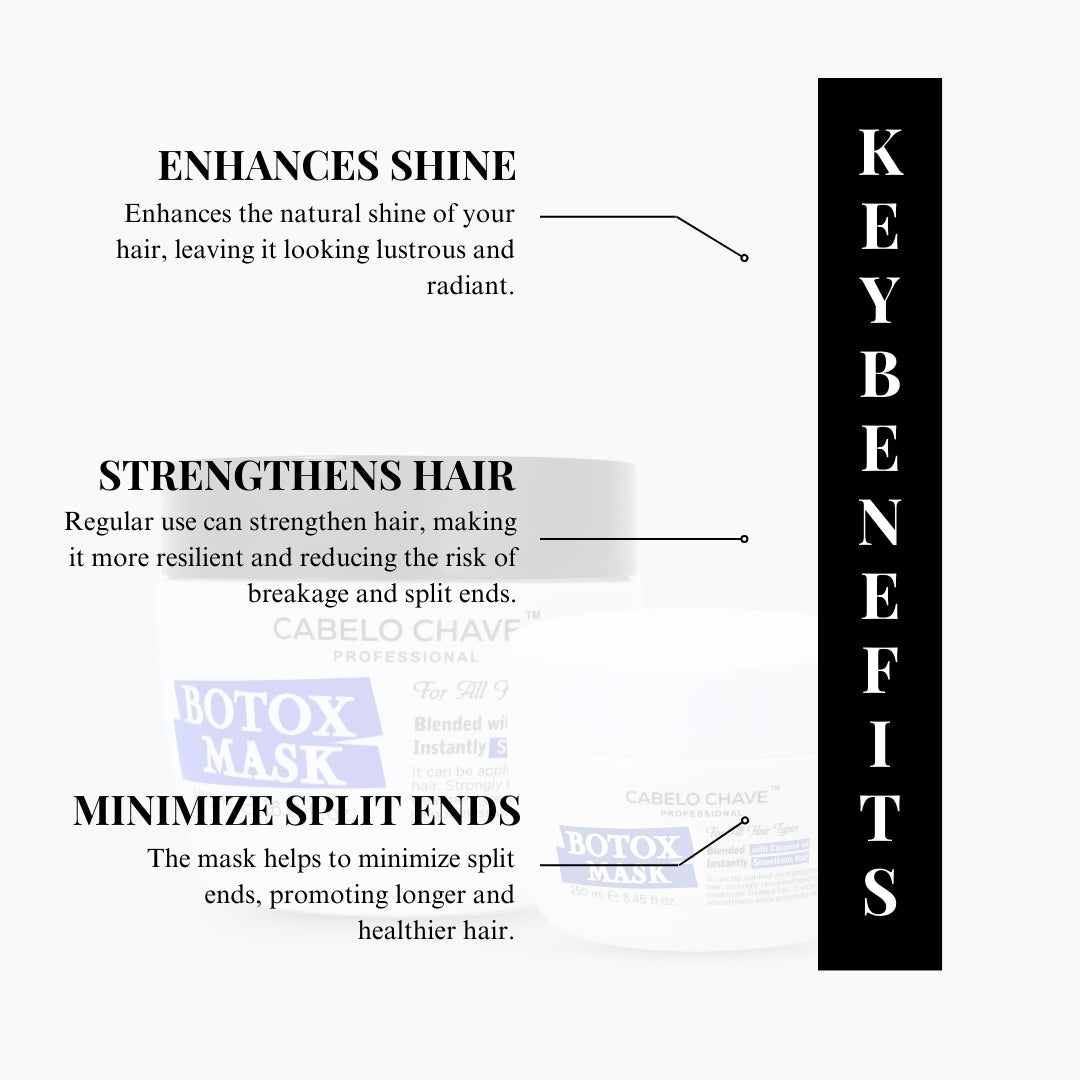 Cabelo Chave Botox Hair Mask For Deep Conditioning & Softens Hair Treatment 500ml