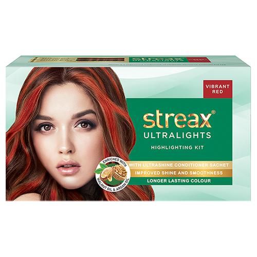 Streax Ultralights Hair Colour Highlight Kit - Vibrant Red|60 gms|MRP 190