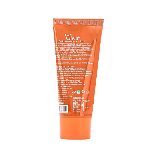 Olivia Apricot Walnut Face Scrub gently exfoliates skin, face cleaning exfoliating