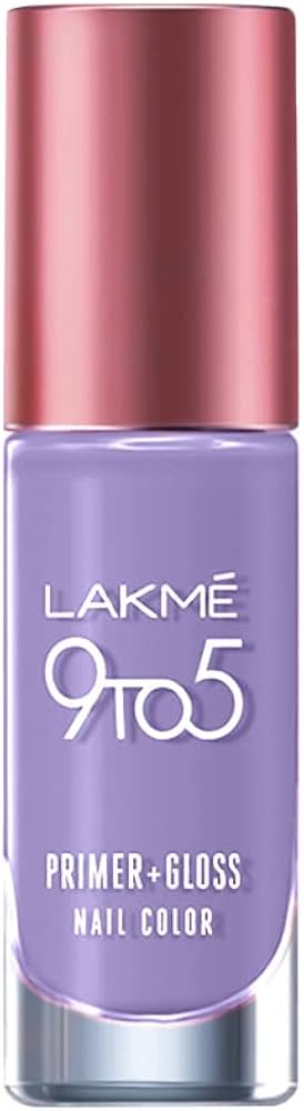 Lakme 9 to 5 Primer + Gloss Nail Color � Lush Lavender|6 ml|MRP 260