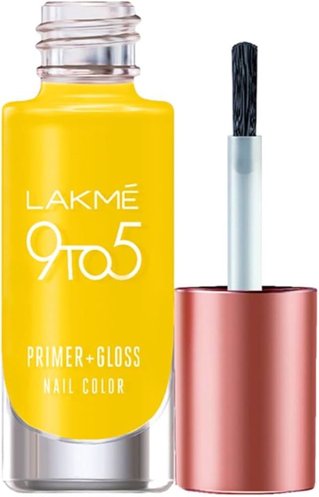 Lakme 9 to 5 Primer + Gloss Nail Color � Yellow Submarine|6 ml|MRP 260