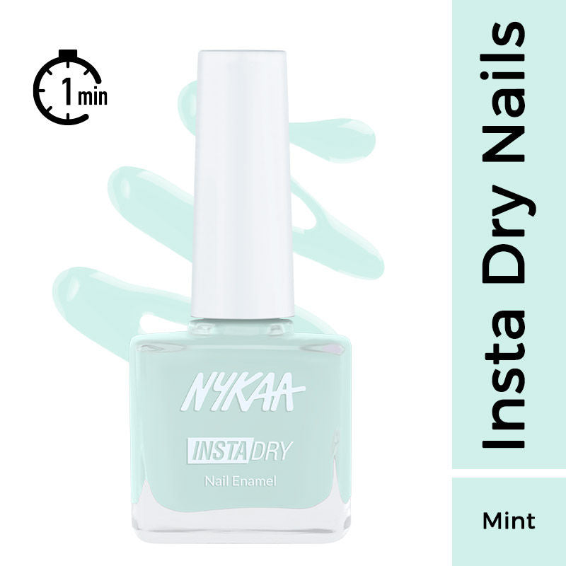 Nykaa Insta Dry Fast Drying Nail Enamel Polish Mint Memory 356 - Mint|9 ml|MRP 229