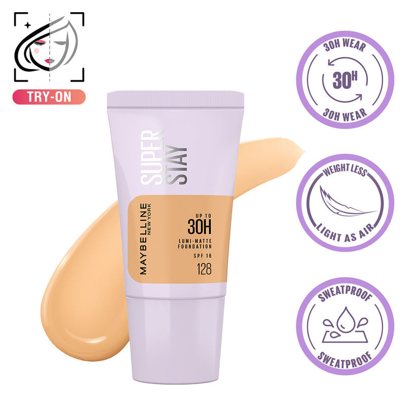 Maybelline Super Stay 30H Lumi Powder Foundation � 128|18 gms|MRP 399