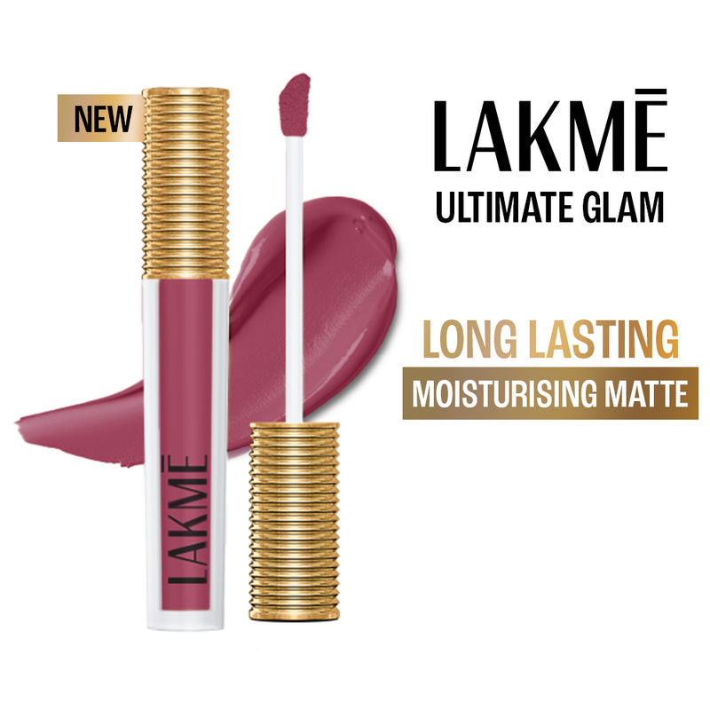 Lakm? Ultimate Glam Matte Liquid Lipstick - Nude Hue|4.2 ml|MRP 450