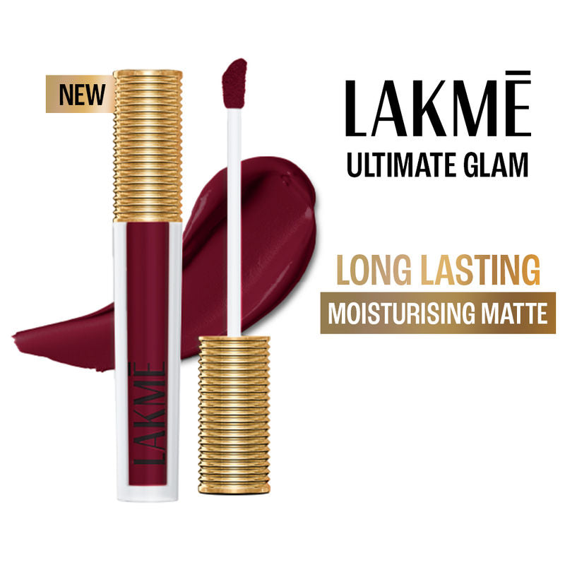 Lakm? Ultimate Glam Matte Liquid Lipstick - Red Sangria|4.2 ml|MRP 450
