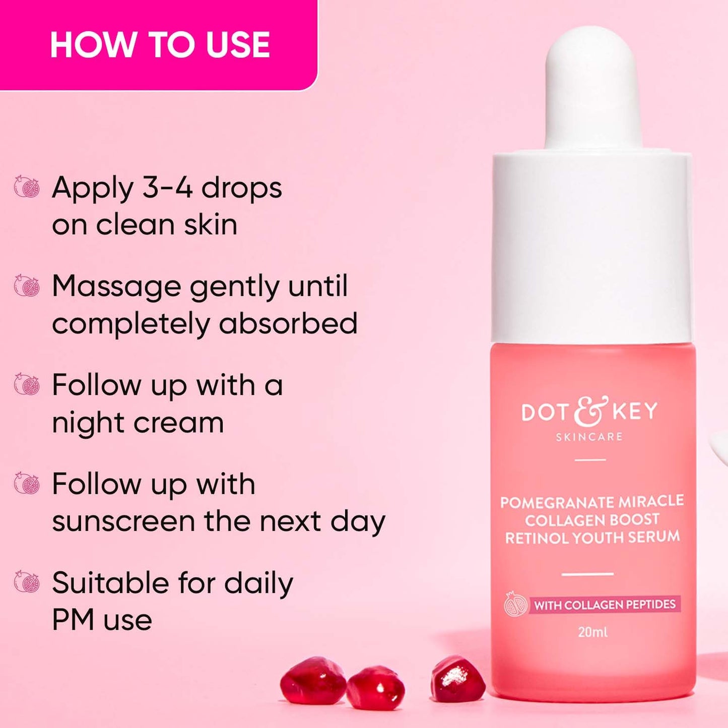 Dot & Key Pomegranate Retinol Youth Serum, firm look skincare, renewal care