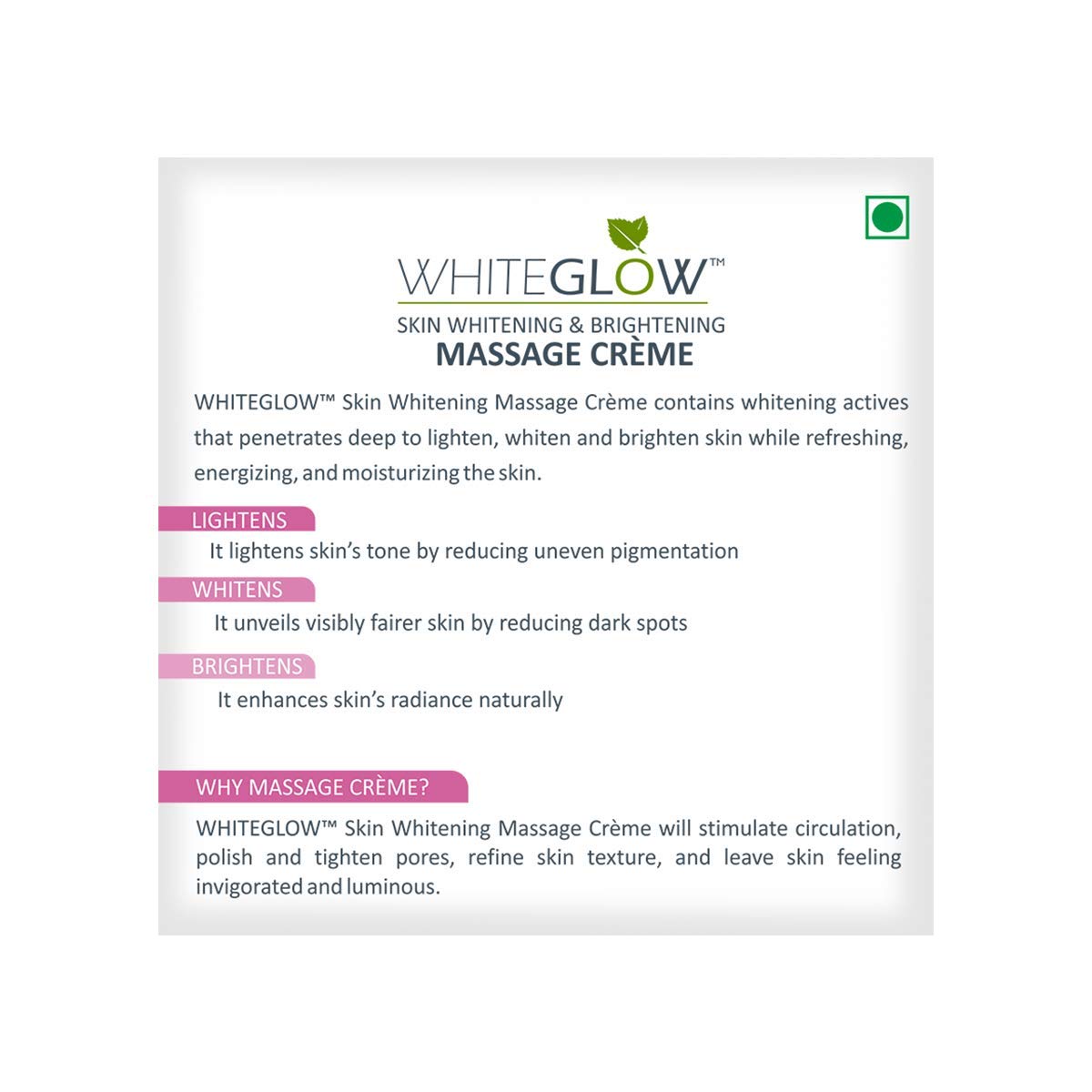 Lotus Herbals WhiteGlow Skin Whitening Massage Cream, massage cream, creamy texture