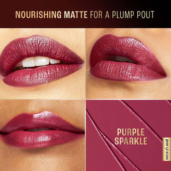 Lakm� Ultimate Glam Satin Matte Lipstick � Purple Sparkle|4.3 gms|MRP 350