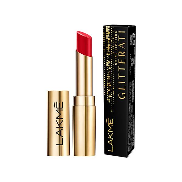 Lakme Glitter Collection Shine Lipstick � Ruby Red|3.4 gms|MRP 650