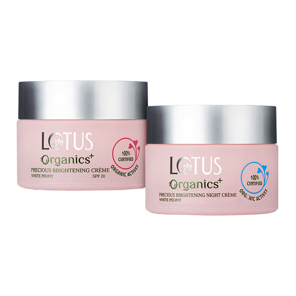 Lotus Organics Precious Brightening Creme & Night Creme Combo|100 gms|MRP 1501