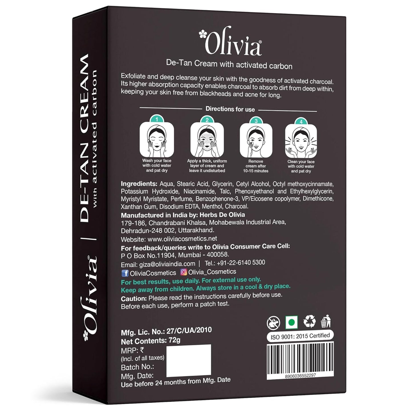 Olivia De Tan Bleach, tan care face bleach, fresh skin look, professional use