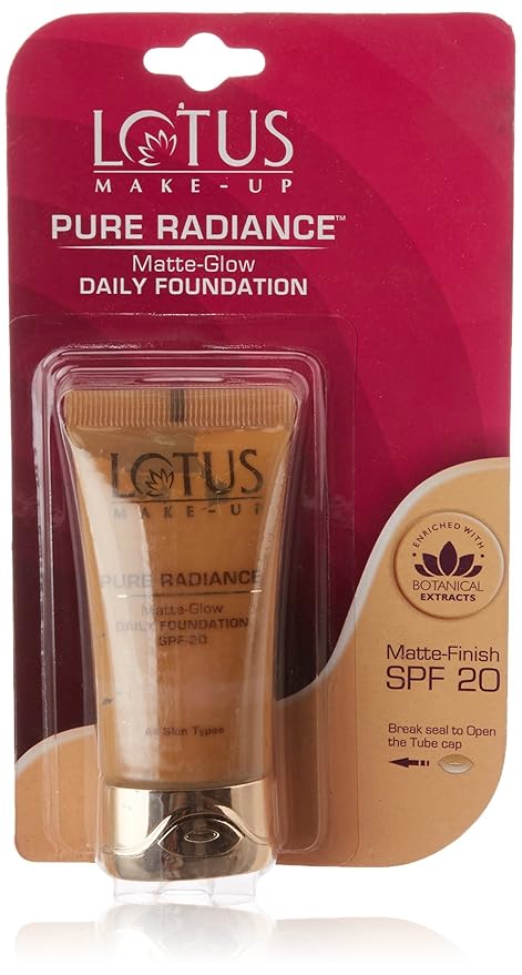 Lotus Makeup Pure Radiance Matte-Glow Daily Foundation � Caramel|30 ml|MRP 335