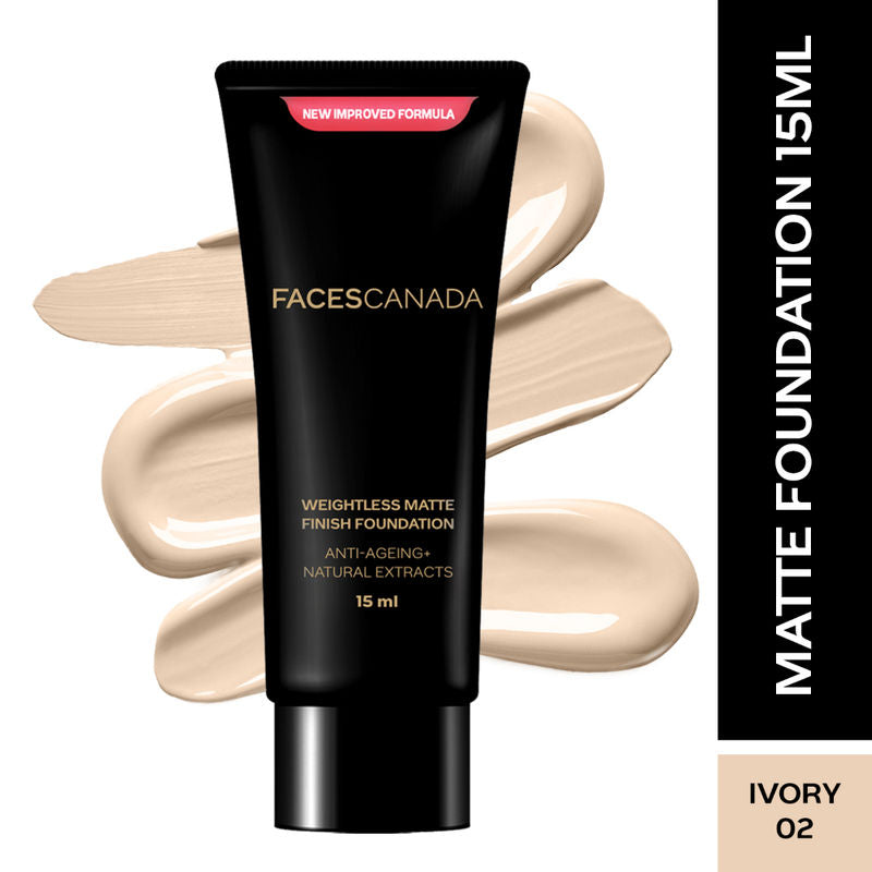 Faces Canada Weightless Matte Finish Foundation � Ivory 02|15 ml|MRP 225