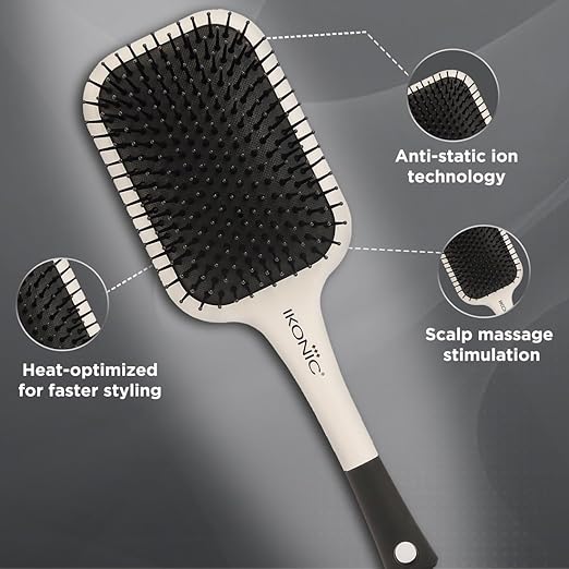 Ikonic Professional Artistic Paddle Brush White|MRP 900