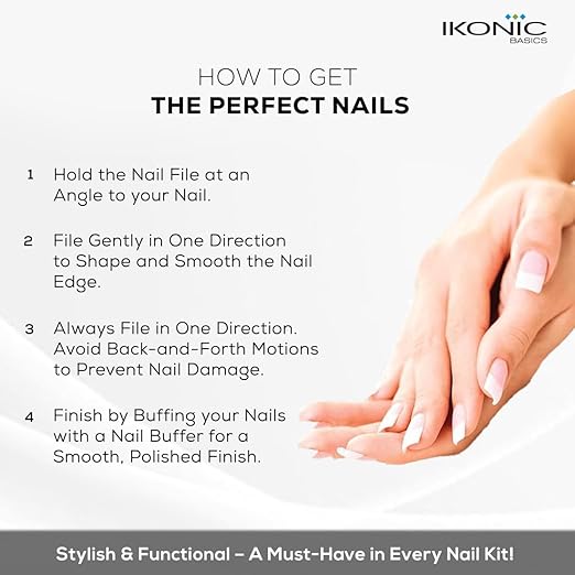 Ikonic Basics IKB-720K Banana Shaped Nail Emery Filer|MRP 125