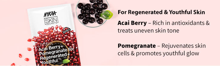Nykaa Acai Berry + Pomegranate Sheet Mask|20 ml|MRP 100