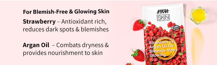 Nykaa Strawberry + Argan Oil Sheet Mask|20 ml|MRP 100