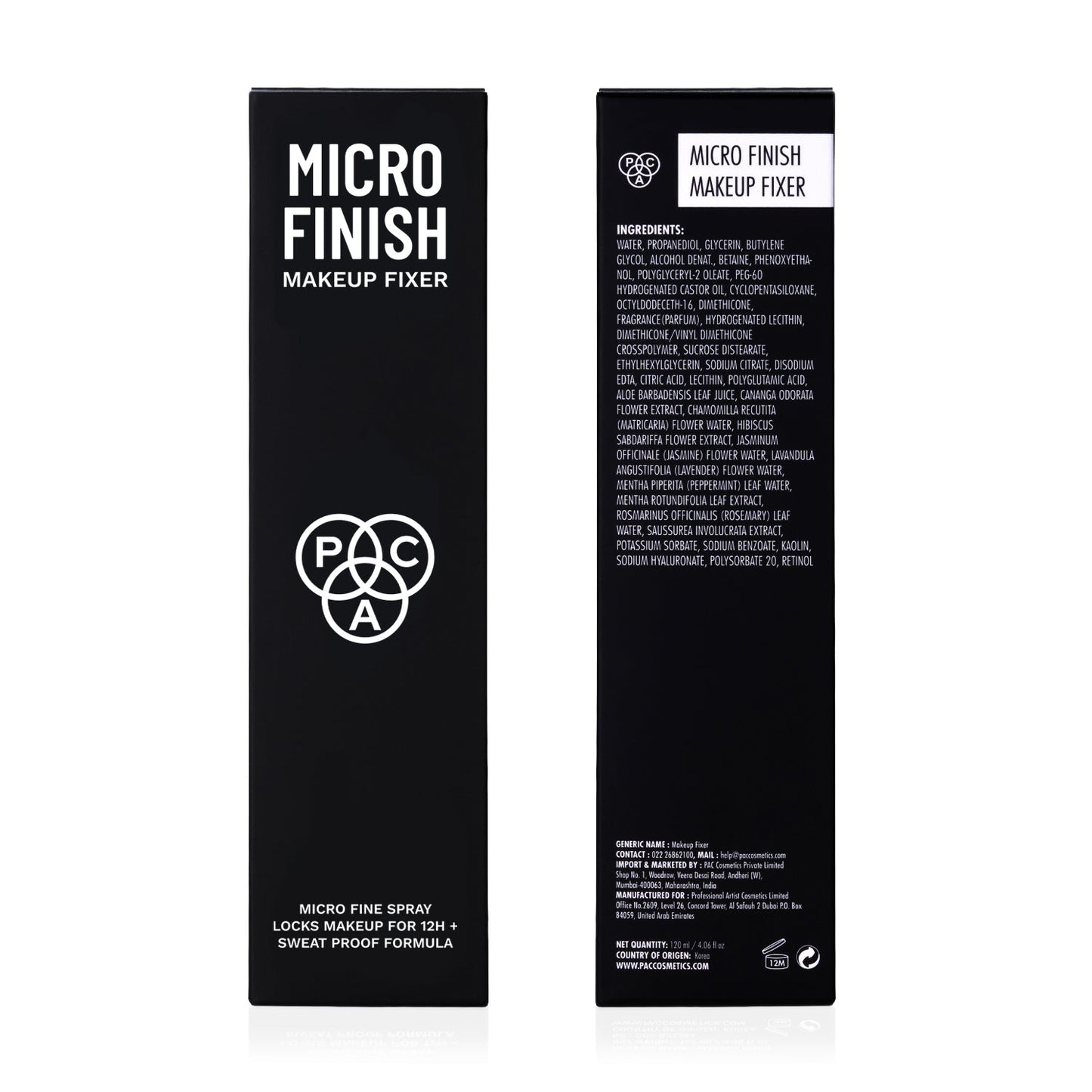 PAC Micro Finish Makeup Fixer Spray – Long-Lasting Makeup Setting Spray 120ml