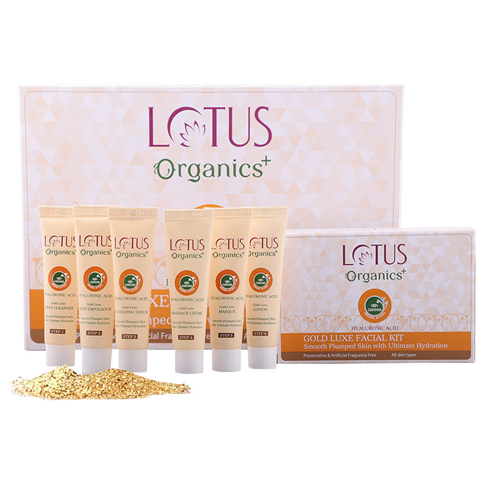 Lotus Organics Gold Luxe Facial Kit|54 gms|MRP 1200