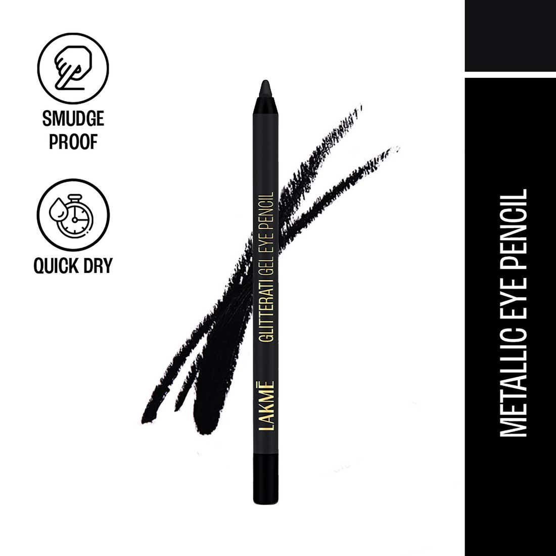 Lakm� Glitterati Gel Eye Pencil � Mysterious Black|1.2 gms|MRP 750