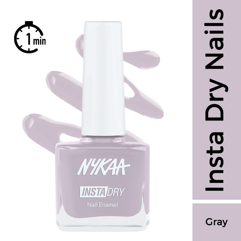 Nykaa Insta Dry Fast Drying Nail Enamel Polish Mauve Message 351 - Gray|9 ml|MRP 229