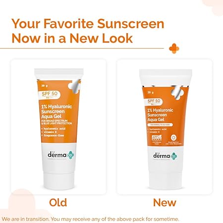 Derma Co.1% Hyaluronic Sunscreen Aqua Gel SPF 50|30gms|MRP 299