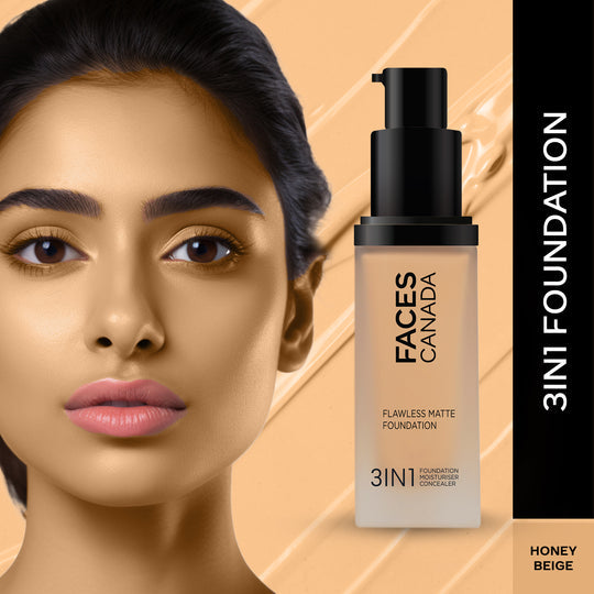 Faces Canada Flawless Matte Foundation - Honey Beige 031|30 ml|MRP 999