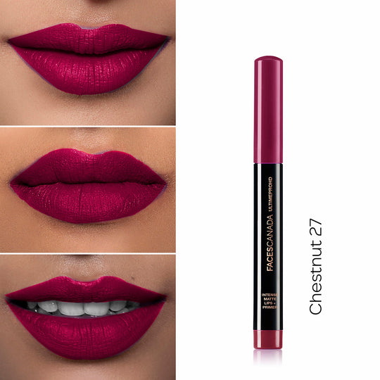 Faces Canada Ultime Pro HD Intense Matte Lips + Primer - Chestnut 27|1.4 gms|MRP 849