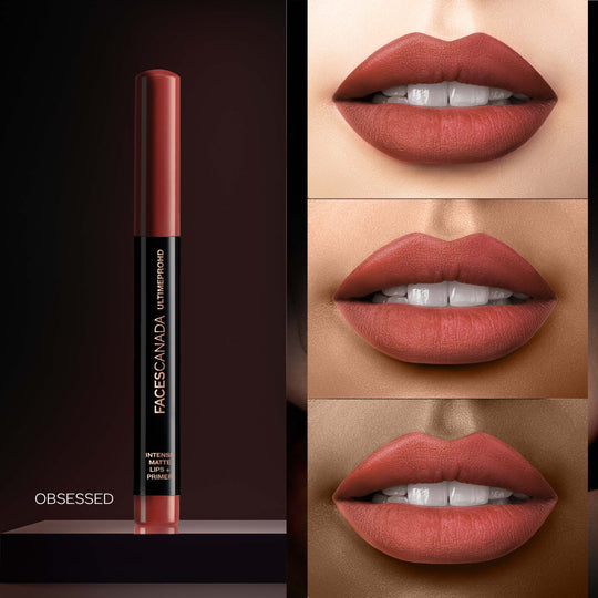 Faces Canada Ultime Pro HD Intense Matte Lips + Primer - Obsessed 15|1.4 gms|MRP 849
