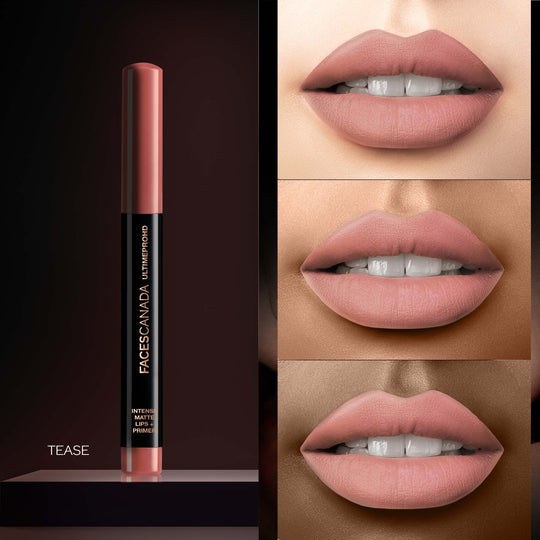 Faces Canada Ultime Pro HD Intense Matte Lips + Primer - Tease 14|1.4 gms|MRP 849