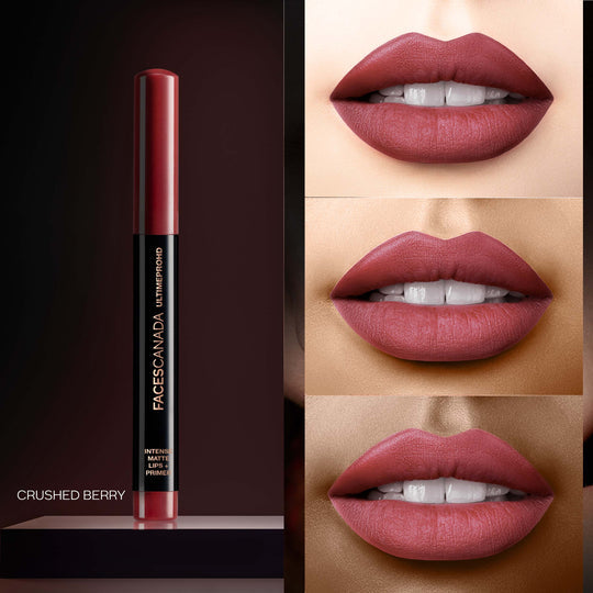 Faces Canada Ultime Pro HD Intense Matte Lips + Primer � Crushed Berry 04|1.4 gms|MRP 849