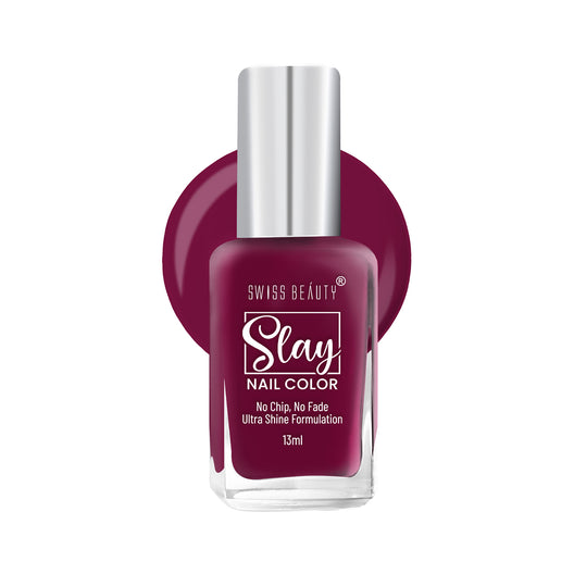 Swiss Beauty Slay Nail Colour 32 Mulberry Maroon|25 ml|MRP 129