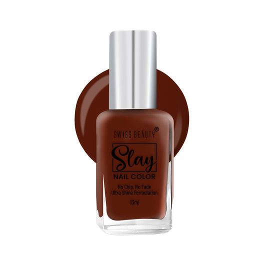 Swiss Beauty Slay Nail Color 73 Deep Mahogany|13 ml|MRP 129