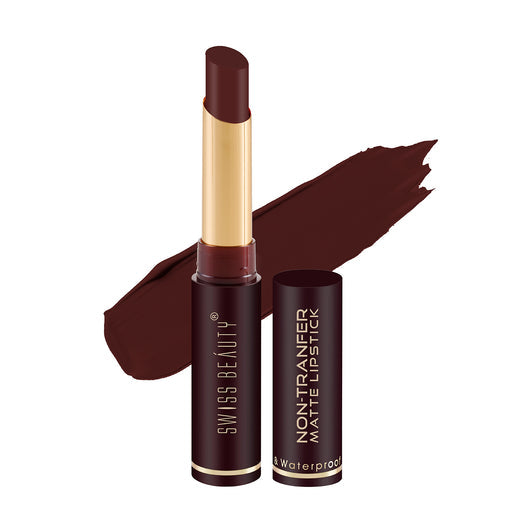 Swiss Beauty Non-transfer Matte Lipstick 19 Dark Brown|2 gms|MRP 329
