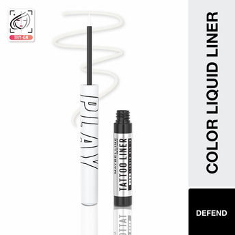 Maybelline Tattoo Play Colored Liquid Eyeliner � Defend (White)|2.1 ml|MRP 549