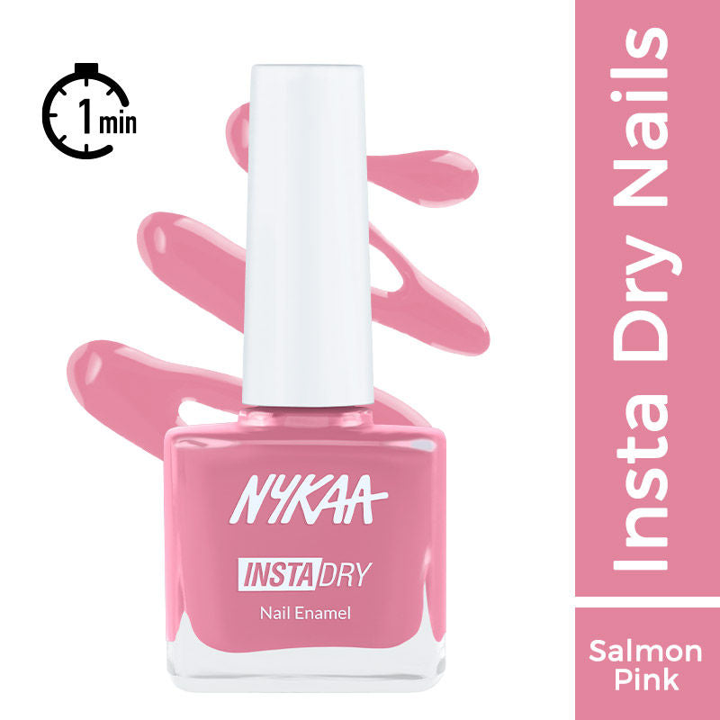 Nykaa Insta Dry Fast Drying Nail Enamel Polish Salmon Story 343 - Salmon Pink|9 ml|MRP 229