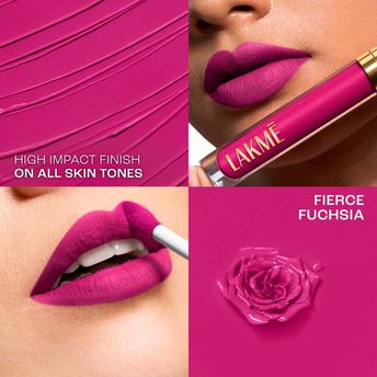 Lakm? Rouge Bloom Matte Liquid Lipstick � Fierce Fuchsia 502|3.5 ml|MRP 1199
