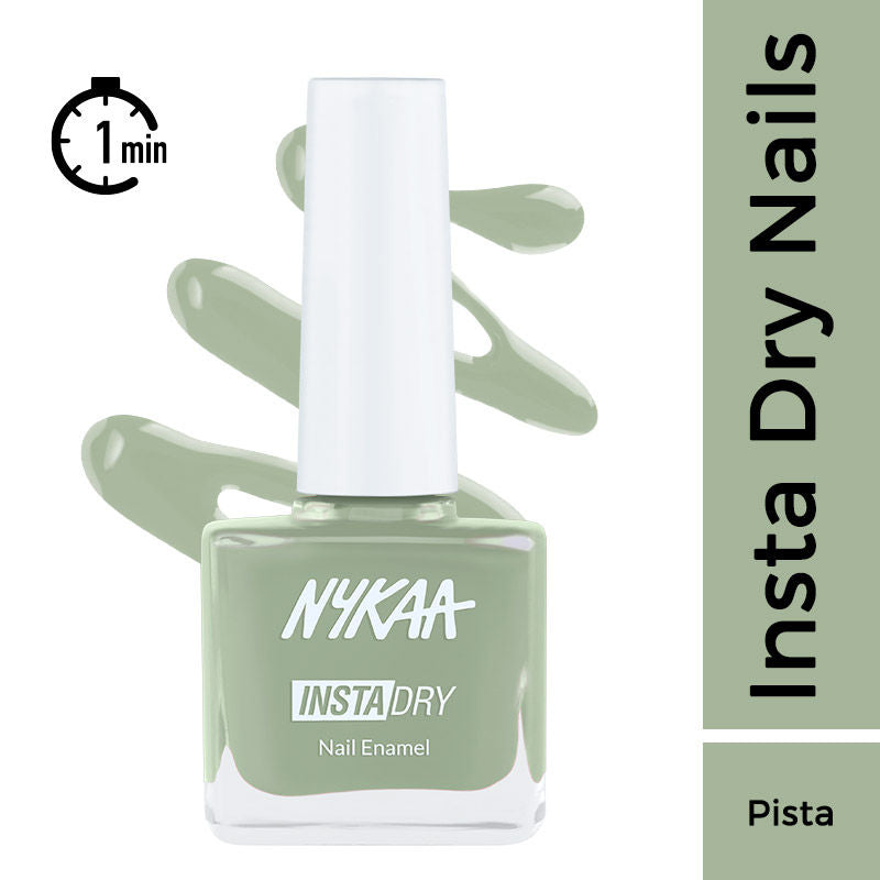 Nykaa Insta Dry Fast Drying Nail Enamel Polish Pista Poll 357 - Pista|9 ml|MRP 229