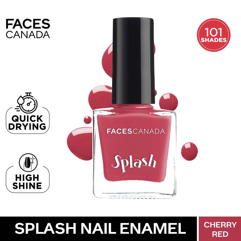 Faces Canada Splash Nail Enamel � 110 Cherry Red|8 ml|MRP 129