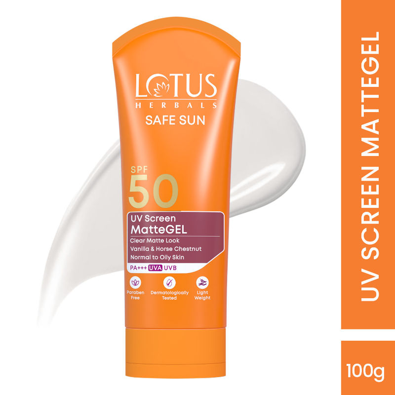 Lotus Herbals SafeSun UV Screen Matte Gel Sunscreen SPF 50|100 gms|MRP 585