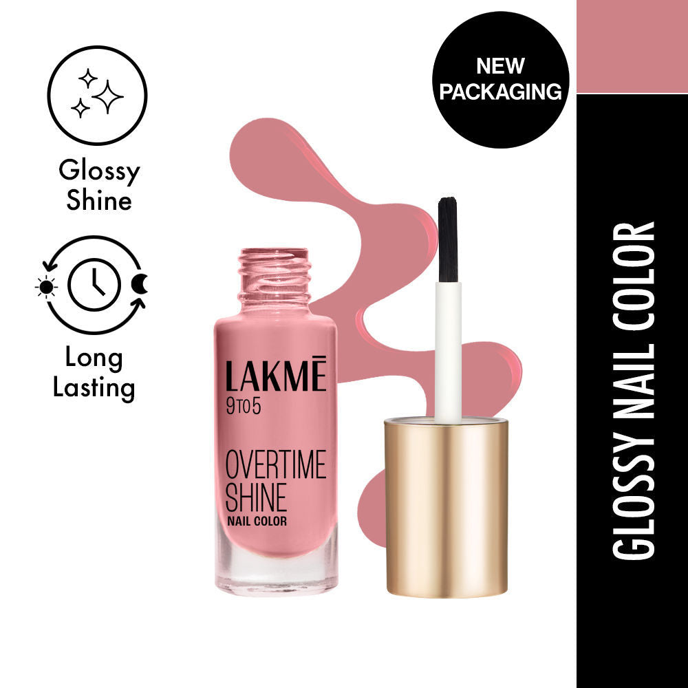 Lakm? 9to5 Primer + Gloss Nail Color -Pink Paisley|6 ml|MRP 240