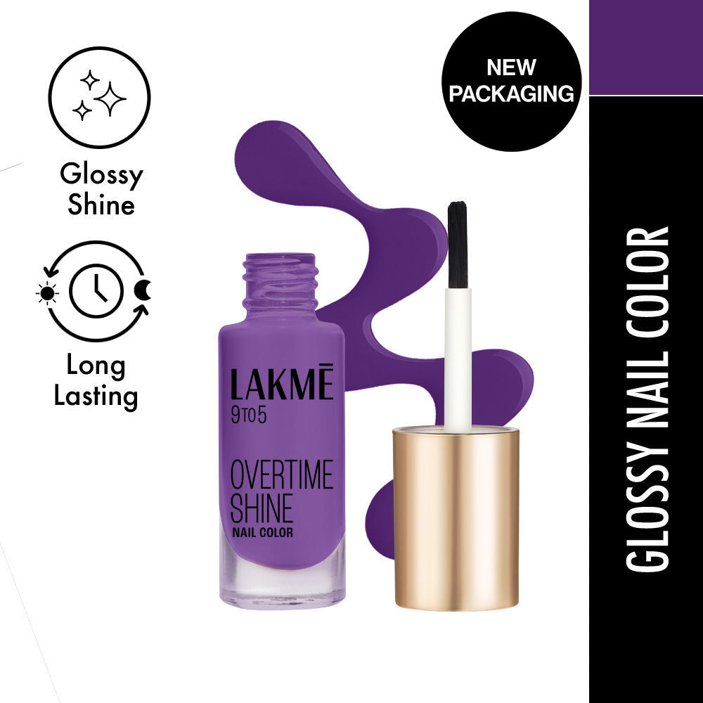 Lakm? 9to5 Primer + Gloss Nail Color -Purple Magic|6 ml|MRP 240